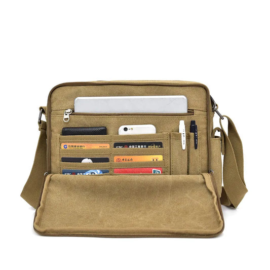 Man Canvas Messenger Bag High Quality Handbag Crossbody Bags Multifunction Tote Casual Bolsa Top-handle Male Shoulder Bags